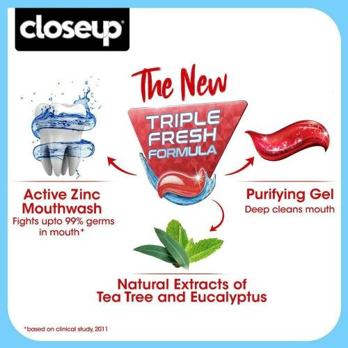 Close Up Everfresh+Anti-Germ Gel Toothpaste Red Hot 2X150 Gm