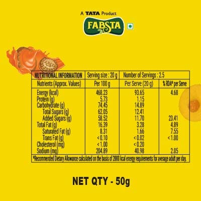 Fabsta Orange Cream Biscuits 50 Gm
