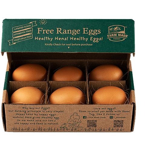 Farm Made Free Range Brown Eggs 6 Pcs