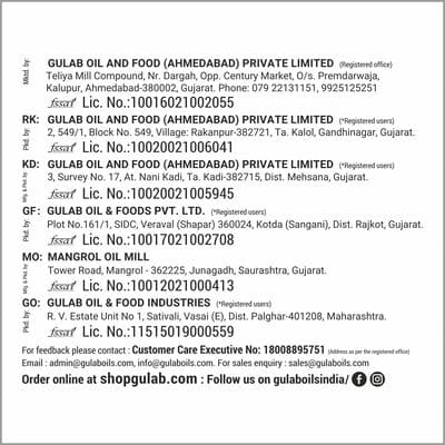 Gulab Filtered Groundnut Oil 15 Ltr Jar