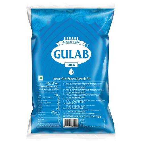 Gulab Filtered Groundnut Oil Pouch 870 Gm