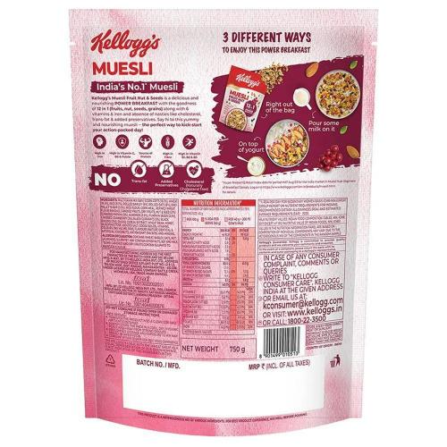 Kellogg'S Fruit & Nut Muesli Box 750 Gm