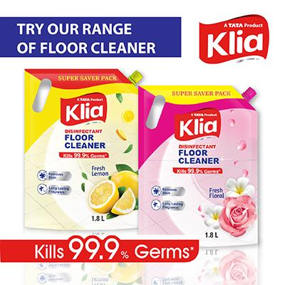 Klia Disinfectant Floor Cleaner Lemon Pouch 1800 Ml