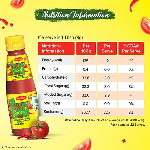 Maggi Hot & Sweet Tomato Ketchup Bottle 200 Gm