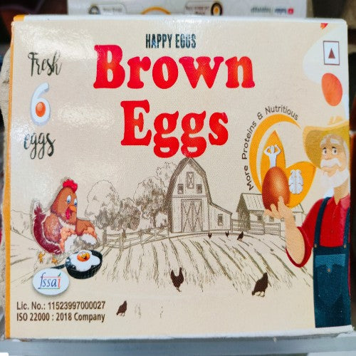 Happy Eggs Brown Pack Of 6 Pcs