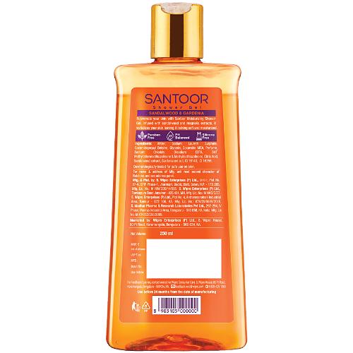 Santoor Shower Gel Sandalwood And Gardenia 250 Ml