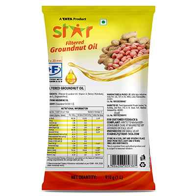 Star Filtered Groundnut Oil Pouch 1Ltr