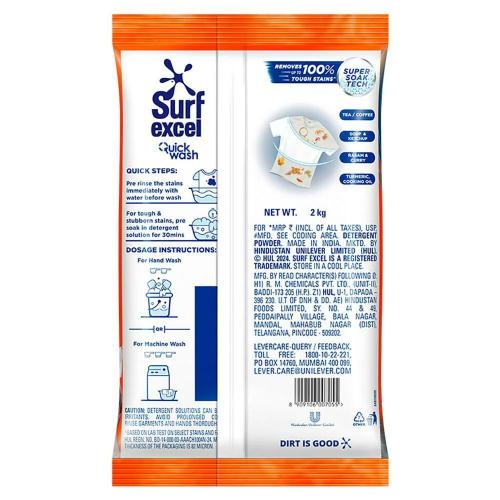 Surf Excel Quick Wash Detergent Powder 2 Kg