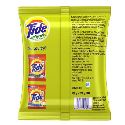 Tide Naturals Detergent Powder 800G