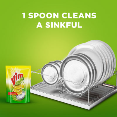 Vim Dishwash Liquid Gel Lemon Refill Pouch 500 Ml