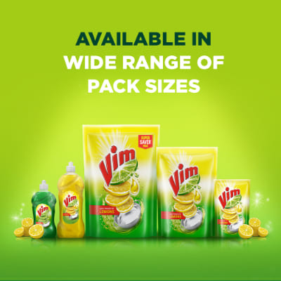 Vim Dishwash Liquid Gel Lemon Refill Pouch 2 Ltr