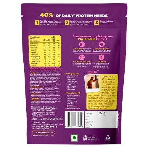 Yogabar High Protein Muesli 350 Gm