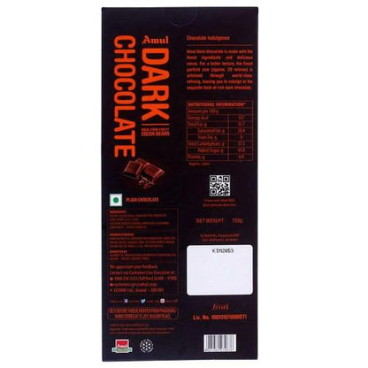 Amul Dark Chocolate 55% 150 Gm