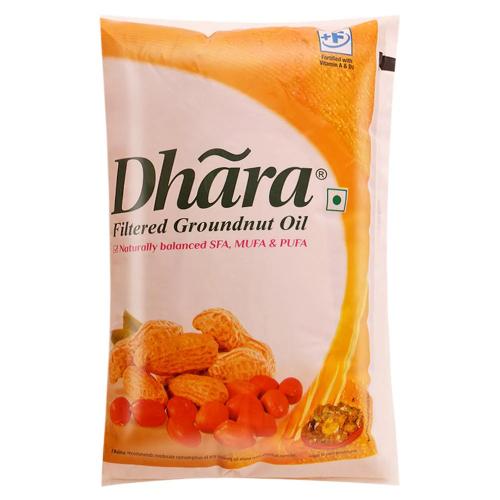 Dhara Filtered Groundnut Oil Pouch 1 Ltr
