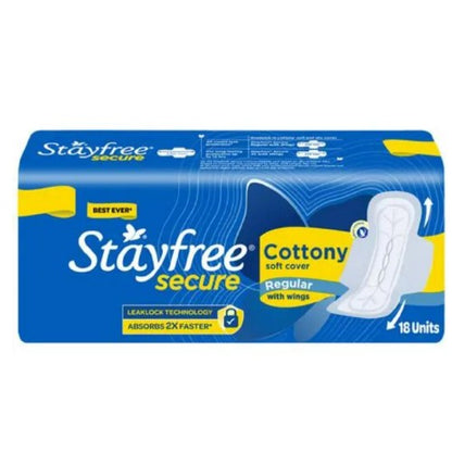 Stayfree Secure Cottony Regular Wing 18 Pcs