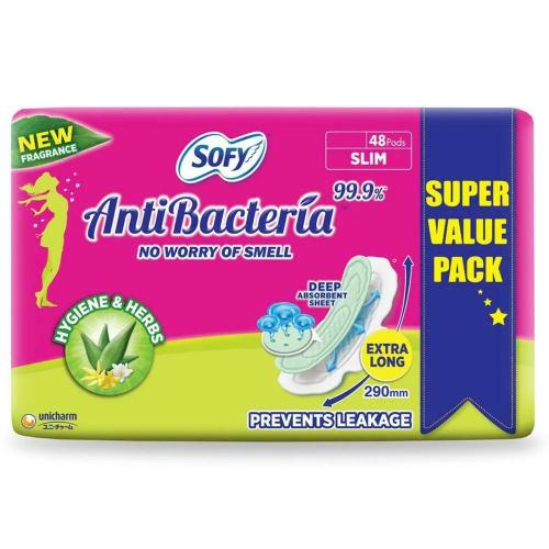 Sofy Body Fit Anti Bacterial Xl Sanitary Pads 48 Pcs
