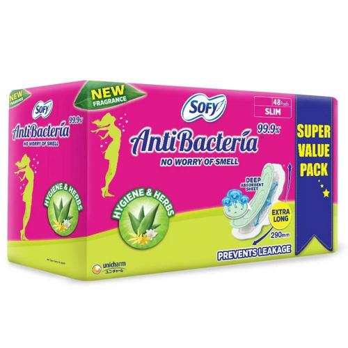 Sofy Body Fit Anti Bacterial Xl Sanitary Pads 48 Pcs
